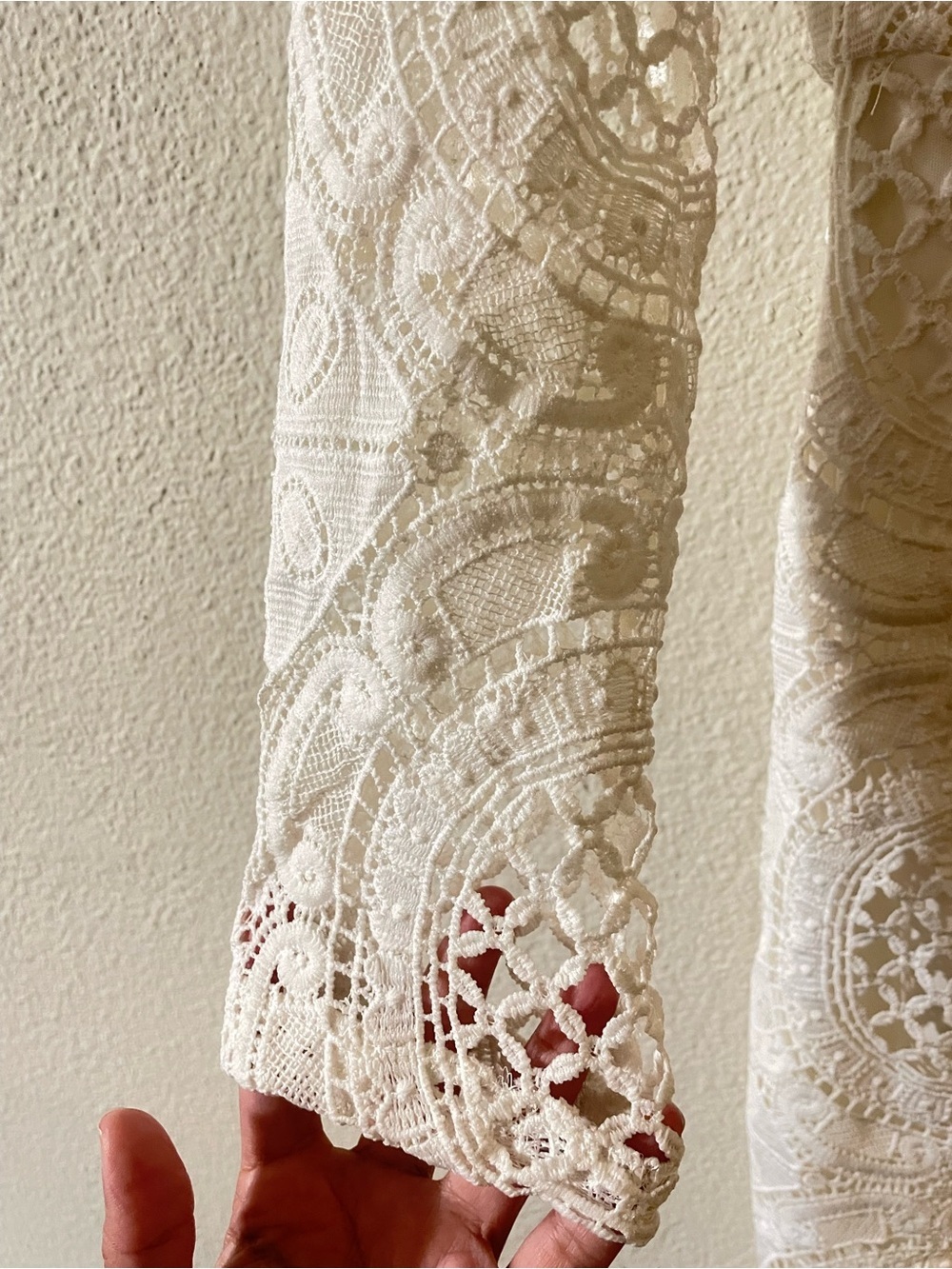 Lioness Ivory Lace Long Sleeve V-Neck Maxi Dress - Picture 4 of 6